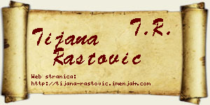 Tijana Rastović vizit kartica